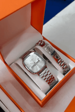 Engraved Bracelet and Casio wristwatch combo